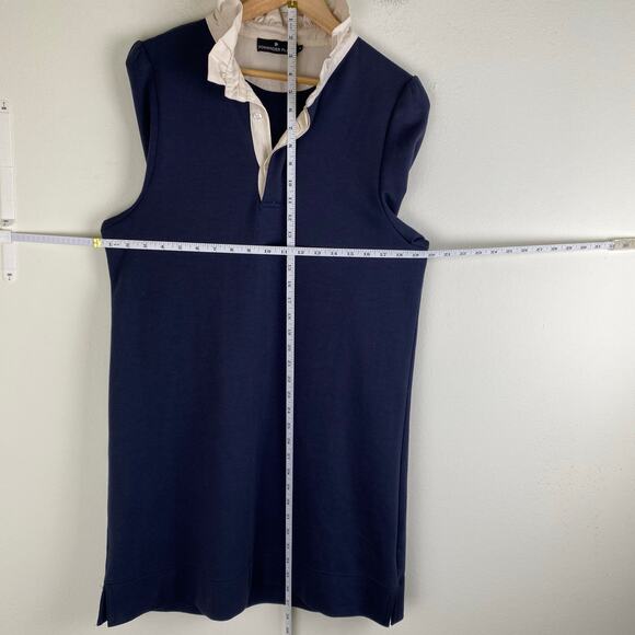 Tuckernuck Charlotte Terry Dress Size Medium Navy Blue Mini Pomander Place *flaw - Picture 16 of 16